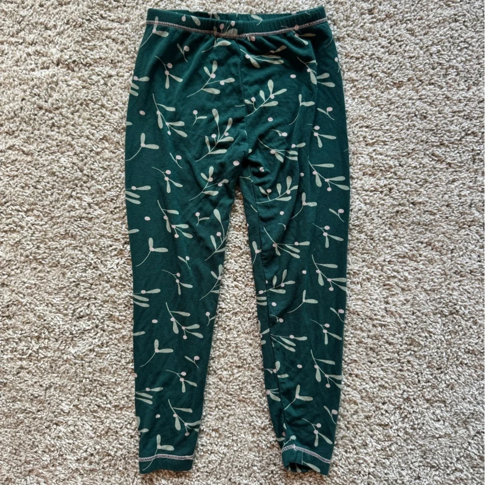 Kickee Pants Pajamas Holiday Christmas Pj's Pine Mistletoe long sleeve  size 5